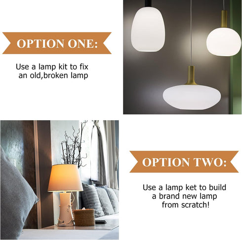 Zonon 2 Packs Floor Lamp Repair Kit, Lamp Parts Rewire with 12 Foot Cord and 3 Way Socket for DIY Lighting