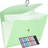 JARLINK 7 Pockets Expanding File Folder - A4 Size Accordion File Folders - Portable Document Organizer - Macaron Green
