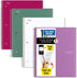 Five Star Spiral Notebooks + Study App, 4 Pack, 1 Subject, College Ruled Paper, 8-1/2" x 11", 100 Sheets, Purple, Pink,