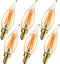 Owilukie Chandelier Amber Light Bulbs 4W (40W Equivalent), Amber Candelabra Candle E12 LED