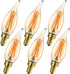 Owilukie Chandelier Amber Light Bulbs 4W (40W Equivalent), Amber Candelabra Candle E12 LED
