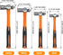 4-Piece Hammer Set, 8 12 16 24oz, Hammer HFS(R) Ball Peen Fiberglass Handle, Blow Striking Ball Pein Handle Tool