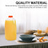 MT Products 64 Oz HDPE Plastic Juice Bottles Set - 6 Bottles & 6 Orange Tamper Evident Caps - Made in USA