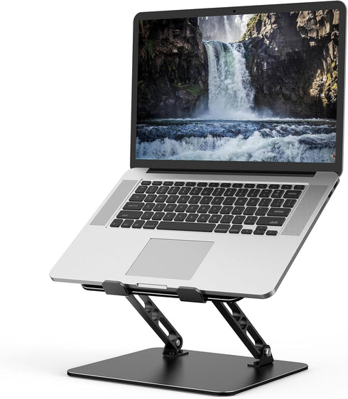 Gogoonike Adjustable Laptop Stand for Desk, Metal Foldable Laptop Riser Holder, Portable Desktop