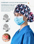 Scrub Caps Women Satin Lined Ponytail, Pacifier Love Black Adjustable Scrub Hats Women with Buttons and Sweatbands