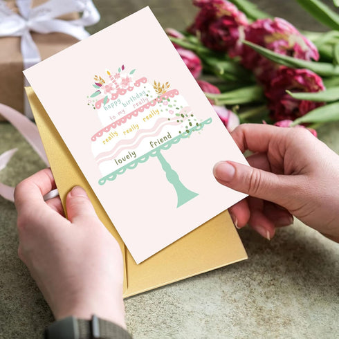Supoeguk Lovely Birthday Card for Friend, Sweet Best Friend Birthday Cards Gifts for Women, Happy Bday to My Lovely
