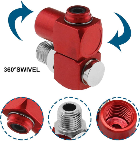 The Lord of the Tools 2PCS 1/4 Inch NPT 360 Degree Swivel Air Hose Connector, DYWX01