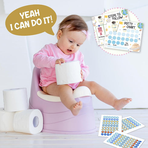 APIILVPQ 10 810" B05 Outer Space Potty Training Chart with Reward Stickers, Potty Chart for Toddlers Boys, Astronaut