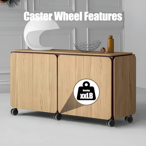 Self Adhesive Caster Wheels Set for Trash Can, Storage Box (4PCS, 1.5")