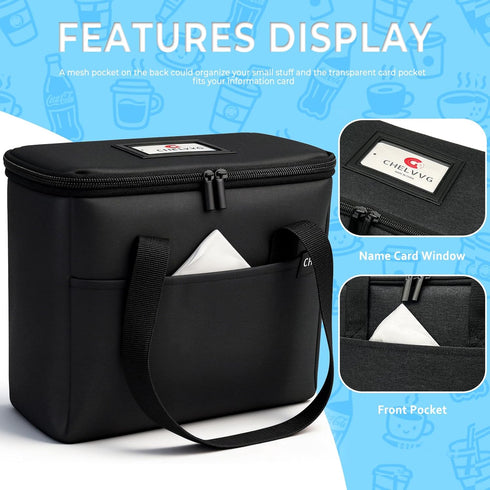 3 Reusable Cups Drink Carrier for Delivery with Adjustable Dividers, Insulated Drink Caddy, Beverages Carrier Tote Bag