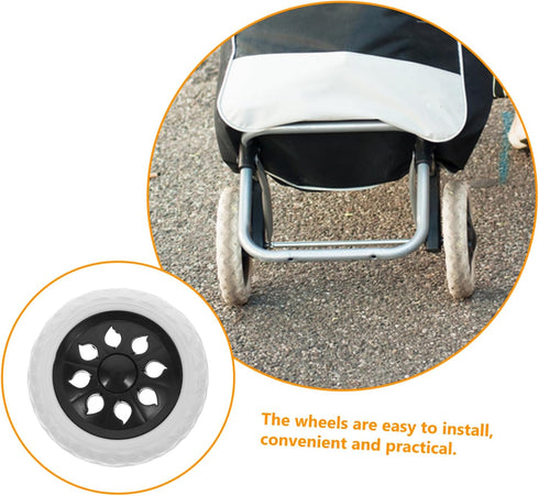 2pcs Veemoon Rolling Cart Wheel Replacement Plastic Laundry Cart Wheels for Shopping Trolley