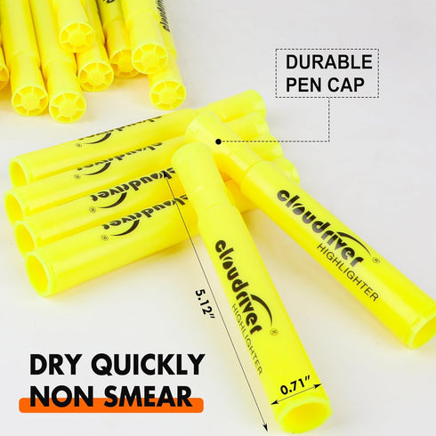 cloudriver Highlighters Bulk Pack of 78, Yellow Highlighter, Chisel Point, Quick Drying Ink, Suitable for Classroom,