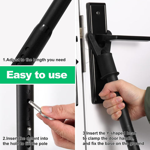 Jammer 1Pack Sliding Glass Door Lock & Door Stoppers Security Bar Keep Your Home Security, Adjustable
