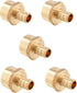 (Pack of 5) EFIELD Barb Crimp PEX - 3/4" x 3/4" Female NPT Thread Adapter Brass Fitting