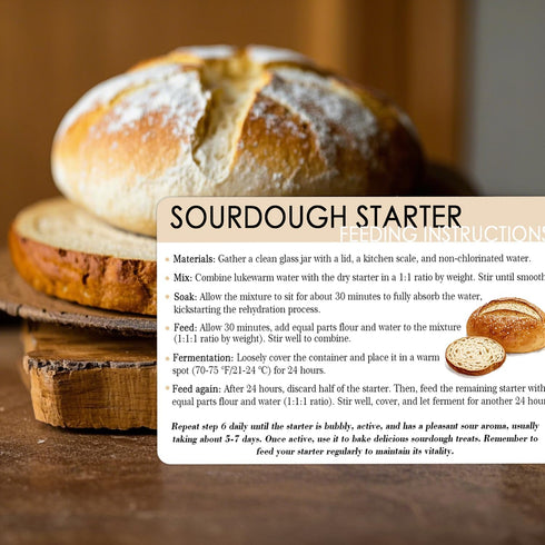 Besttile 30 4 6 inches Pcs Sourdough Starter Feeding Care Instruction Cards * Nurturing Sourdough Starter Guide Starter