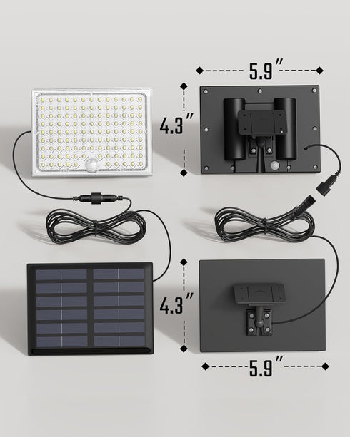 113 7000K, 16ft IP65 2 Pack SUPERDANNY Solar Outside Lights with Bright LEDs Motion Sensor Outdoor Flood Lights Dusk