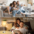 3 Dicoool Grey Bedroom Lamp for Nightstand - Color Temperature Table Lamp with USB C and A Ports, Pull Chain Bedside