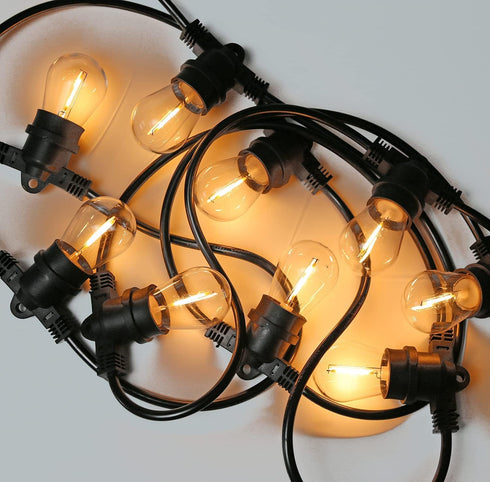 FUTIME 25 Pack S14 Bulbs, 1W Bulbs, E26 Bulbs 2200K. (S14 25Pack) LED String Light Shatterproof & Waterproof Outdoor