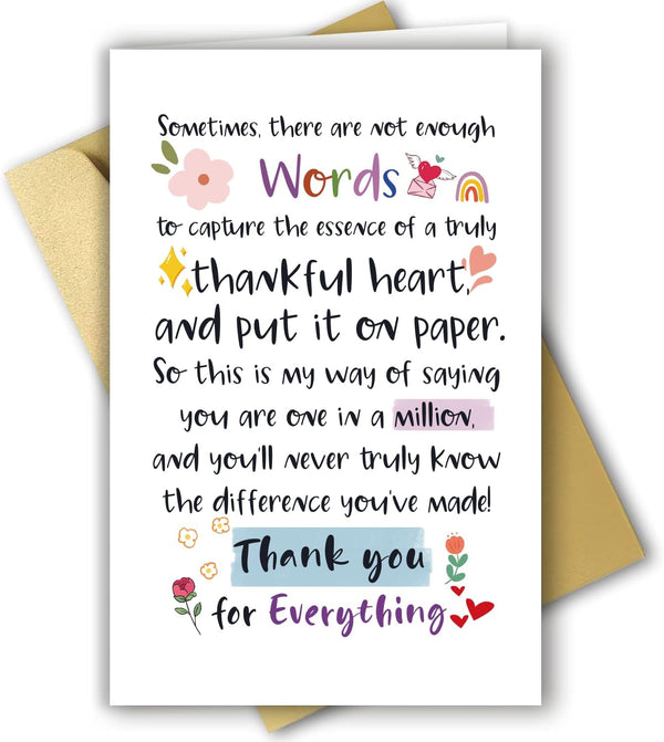 RPJIEKINXU Cute Appreciation Card for Him Her, Great Thank You Card for Teacher