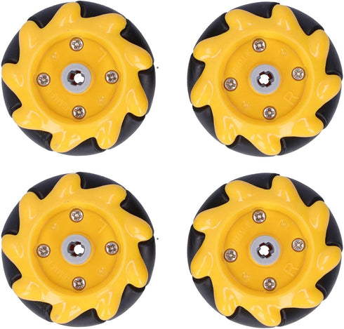 Generic 48mm Wheel Robot Mecanum Wheel Smart Robot Car Parts Accessories Directional DIY Toy Components (Two Pairs)