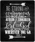 Inspirational Quote Rustic Black Wood Mouse Pad, Christian Bible Verses Joshua 1:9, Positive Motivational Quotes