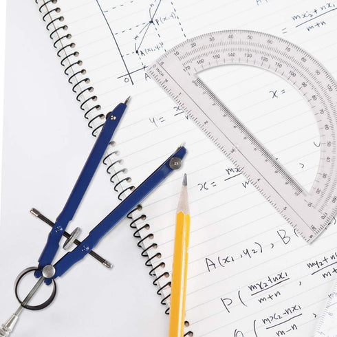 Professional Precision Compass Set - Metal Spring Bow Compass with Protractor, Pencil Leads for Geometry, Drafting