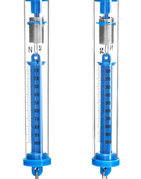 QWORK Spring Scale, 10 Pack 10N Transparent Spring Balance Hanging Tube Spring Scale