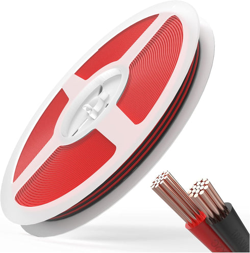 18AWG 2 Wire Electrical Cord, JACKYLED 2 Conductor 10M/32.8ft Wire for LED Strips, 12V/24V DC Cable