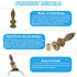 PATIKIL 23.5 73mm 1 Set (Pack 2) x Lamp Finials Caps Knob, Solid Brass Lamp Shade Top Decoration Screw Cap Nuts