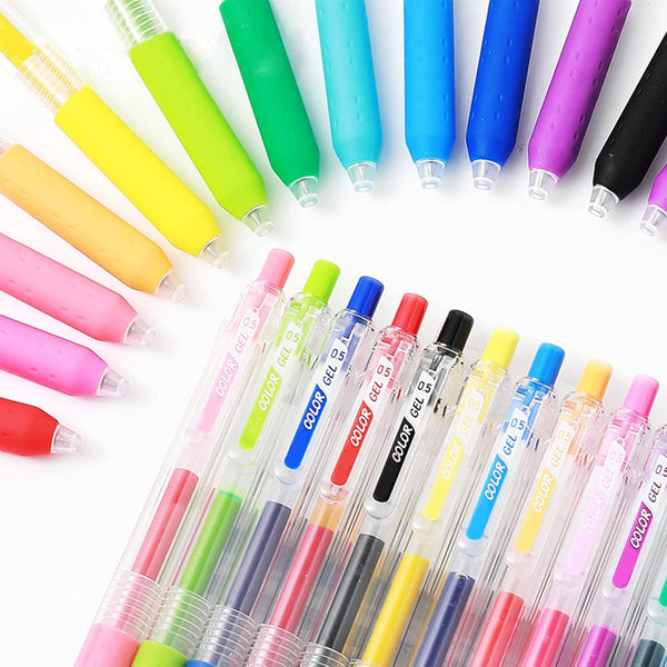 Jelly Colors Journal Planner Pens, Colorful 0.5mm Fine Tip Markers for Bullet Journaling, Note Taking, Art Supplies (12