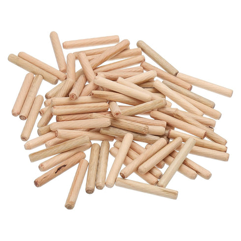 PATIKIL 1/4 Wooden Dowel Pins, 300 Pcs M6x40mm Hardwood Pegs for Crafts and Furniture Projects