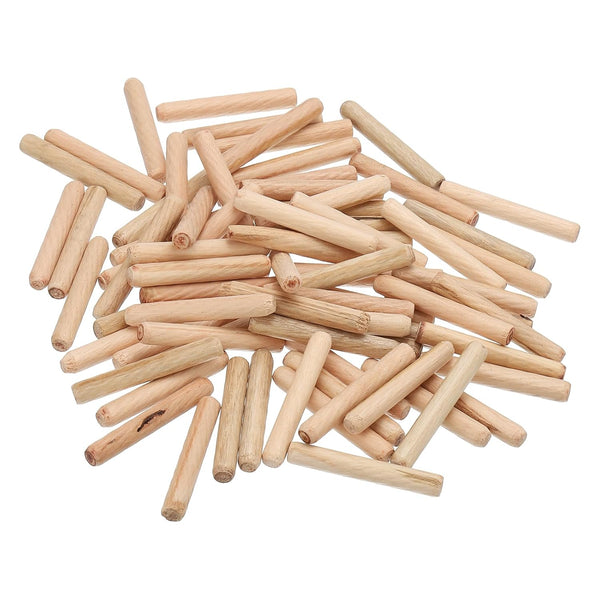 PATIKIL 1/4 Wooden Dowel Pins, 300 Pcs M6x40mm Hardwood Pegs for Crafts and Furniture Projects