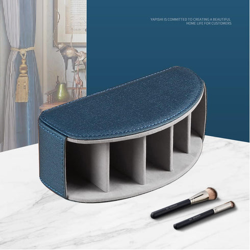Remote Control Holder, Leather 5 Rooms Desk Organizer for Living Room, Bedside Table Remotes Caddy for TV Controllers