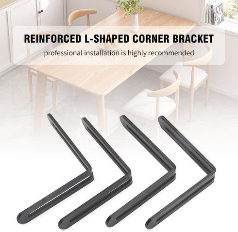 Zreneyfex 4 (3.22x3.22 Pcs Stainless Steel Reinforced L-Shape Corner Brackets Shelf Support Board Connection Angle
