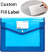 YoeeJob Plastic File Folders Legal Size 2 Pcs - Expandable Document Folder with Snap Button Closure, Blue