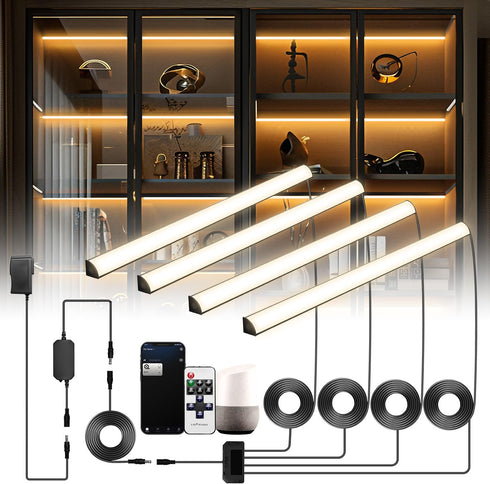 Lumtide Black Shelf Lights, LED Bookcase Lighting Compatible with Alexa, WiFi Dimmable 2700K