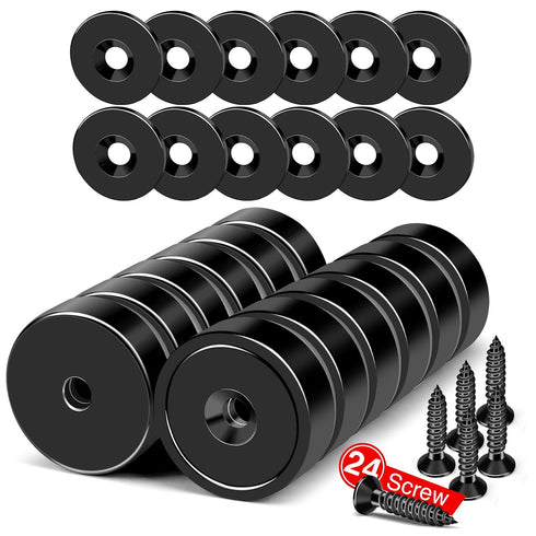 MIKEDE Magnets, 40lbs Strong Magnet with Holes, Black Industrial Rare Earth Neodymium