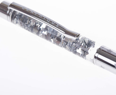 Graphique Glitz and Glam Floating Glitter Pen - 5.5" Refillable Black Ink Ballpoint Pen with Glitter & Gift Box