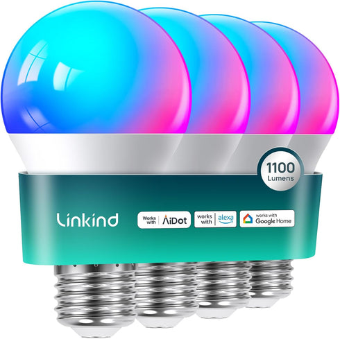 Linkind Smart Light Bulbs, A19 Smart Bulb - 1100LM(75W Equivalent), Compatible with