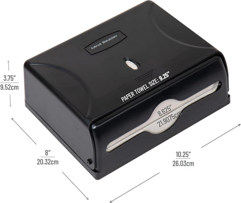 Wall-Mounted Tri-Fold Paper Towel Dispenser - Black Plastic