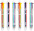 Hutou 6 Pack 0.5mm 6-in-1 Multicolor Ballpoint Pen, Retractable Pens for Office, School Supplies, Kids Party Favors