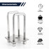 4 Sets Heavy Duty Square U-Bolt Boat Trailer: 2 1/8" W x 5 1/4" L Stainless Steel U-Bolts with Washers