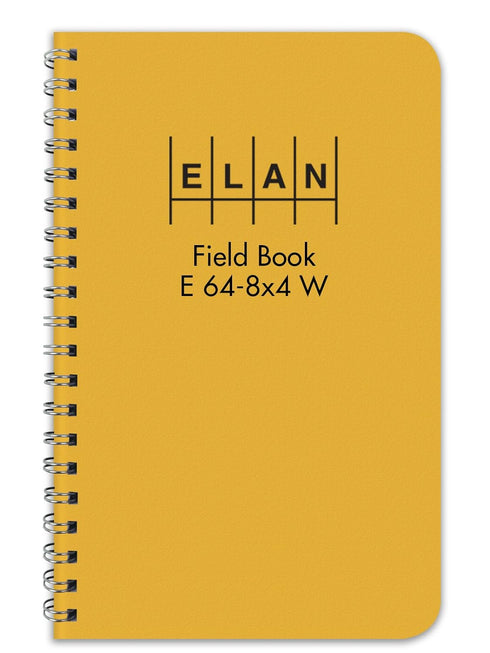 Elan Publishing Company E64-8x4W Wire-O Field Surveying Book, 4 ? x 7 ¼ Yellow Stiff Cover