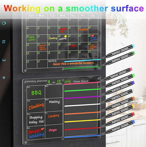 YullTaiy 1mm (10 Liquid Chalk Markers for Acrylic Calendar Planning Board, Dry Erase Board Whiteboard, Glass, Mirror