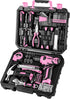 DEKOPRO Drill Set, Home Tool Set with 8V Pink Cordless Drill, Hand