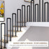 PAUANI 1PCS Villa(Black,35cm) U-Shaped Metal Stair Railing Kit, Industrial Stair Handrail, Non-Slip Safety Elderly