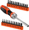 HORUSDY 25-Piece Security Torx Screwdriver Bit Set, T5-T40 Torx Bit with 1/4 inch Ratcheting Magnetic Driver