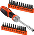 HORUSDY 25-Piece Security Torx Screwdriver Bit Set, T5-T40 Torx Bit with 1/4 inch Ratcheting Magnetic Driver