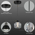1-Light Weesalife Crystal Chandeliers for Dining Room Lights Fixture Over Table, Black Modern Pendant Light