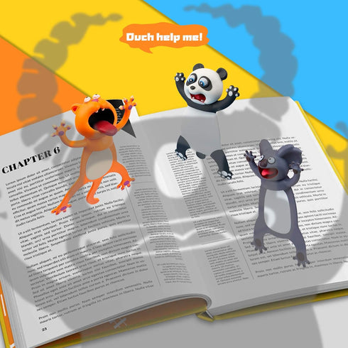 Funny Bookmarks, 3PCS Wacky Pals, Cute Animals Bookmarks for Kids, Boys and Girls